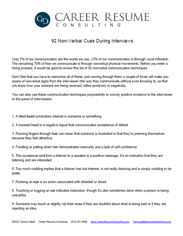 Neurolinguistic Programming and Nonverbal Communication During Interviews